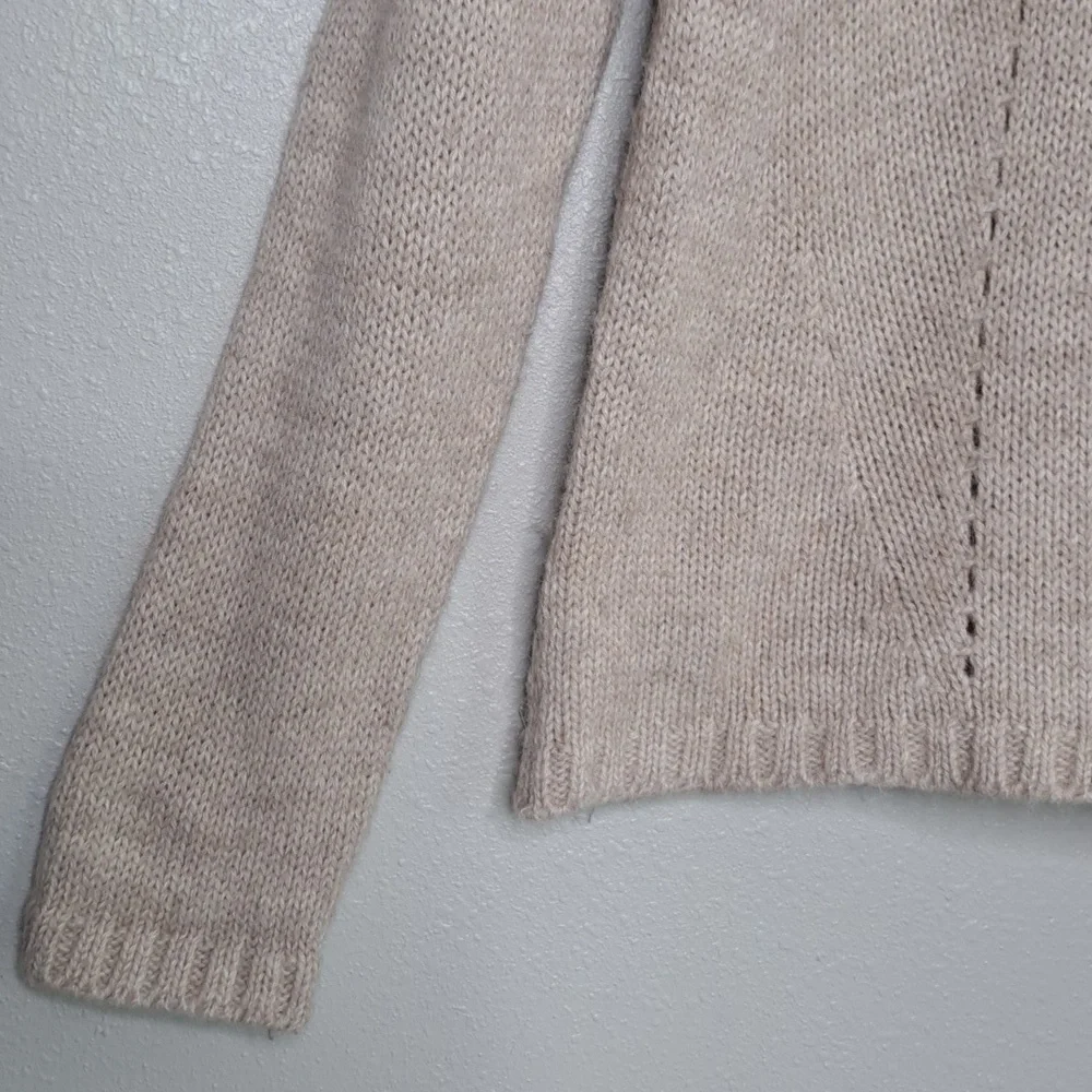 Fairly Women's Merino Wool Alpaca Blend Sweater Long Slv Cream Size 2